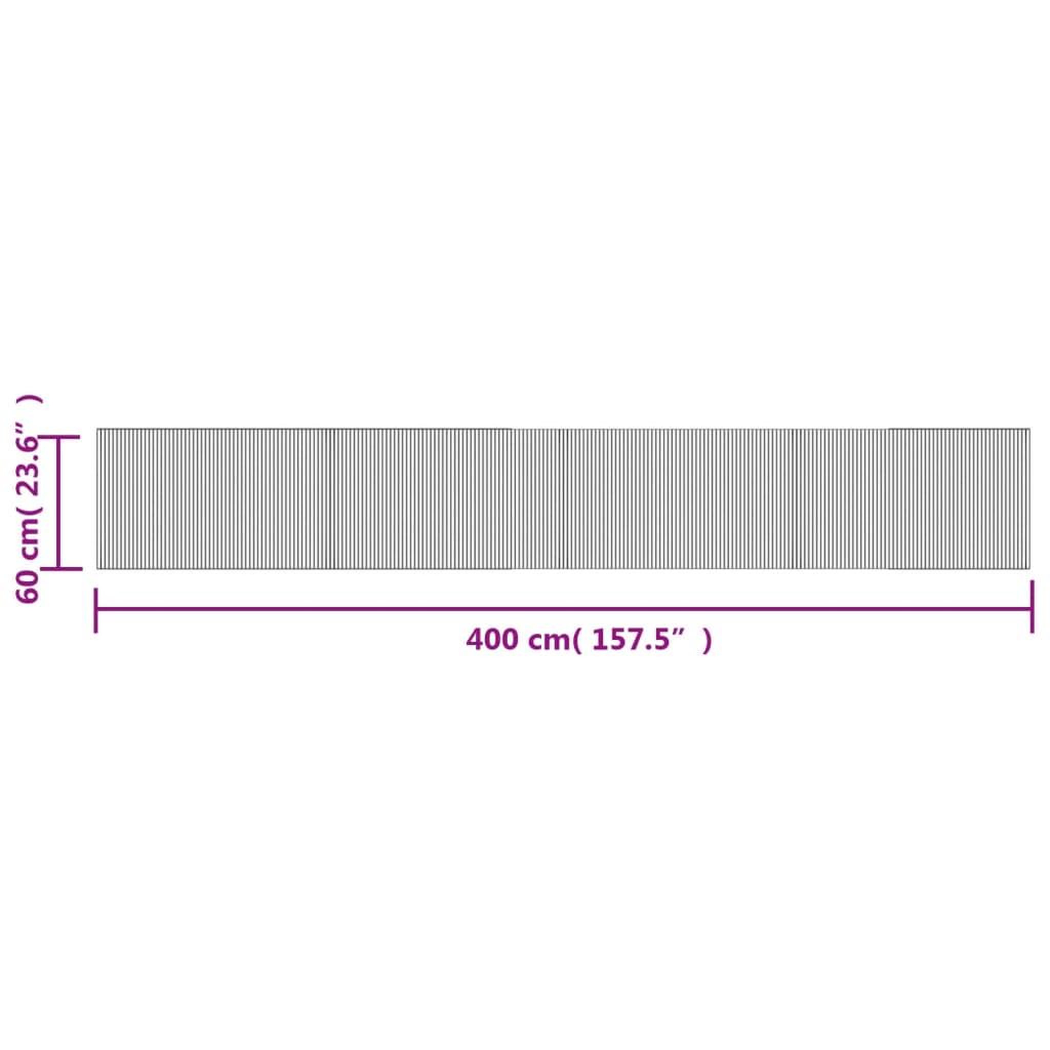 Voir la diapositive 6 : VIDAXL Tapis rectangulaire gris 60x400 cm bambou