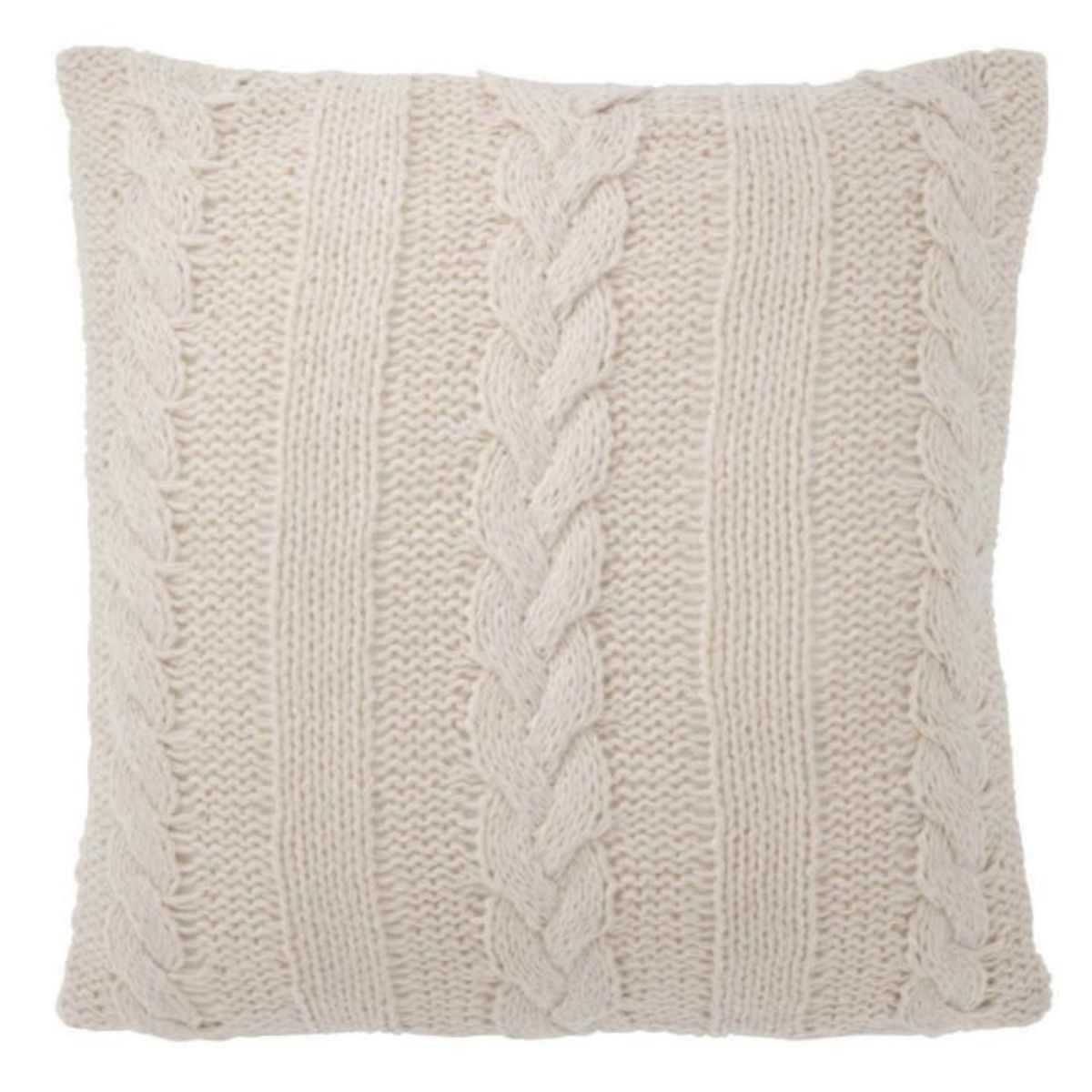 Paris Prix Coussin Déco Tricoté  Twist  45x45cm Beige
