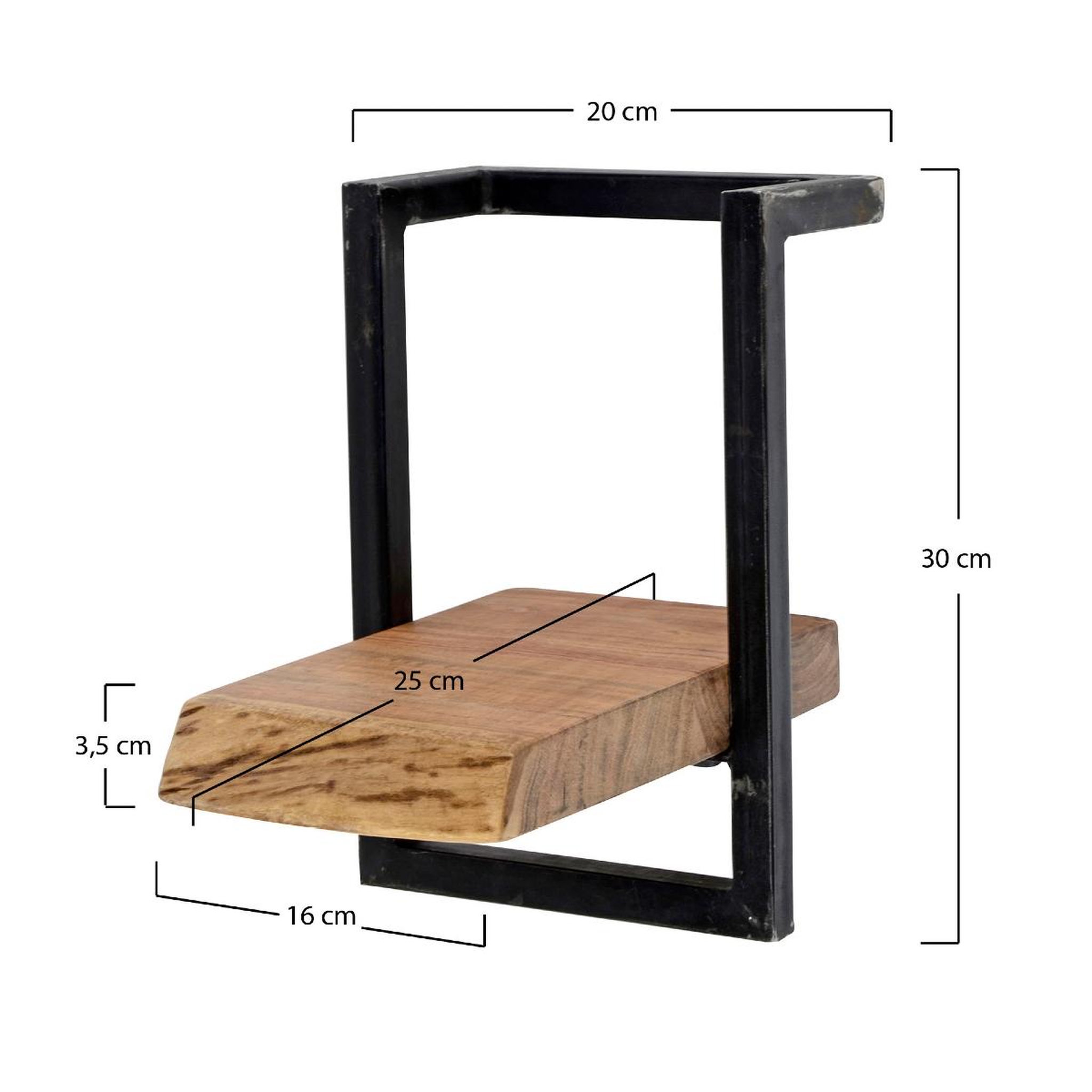 Voir la diapositive 5 : JLC KREATION Étagère murale en bois et métal 20cm ernest