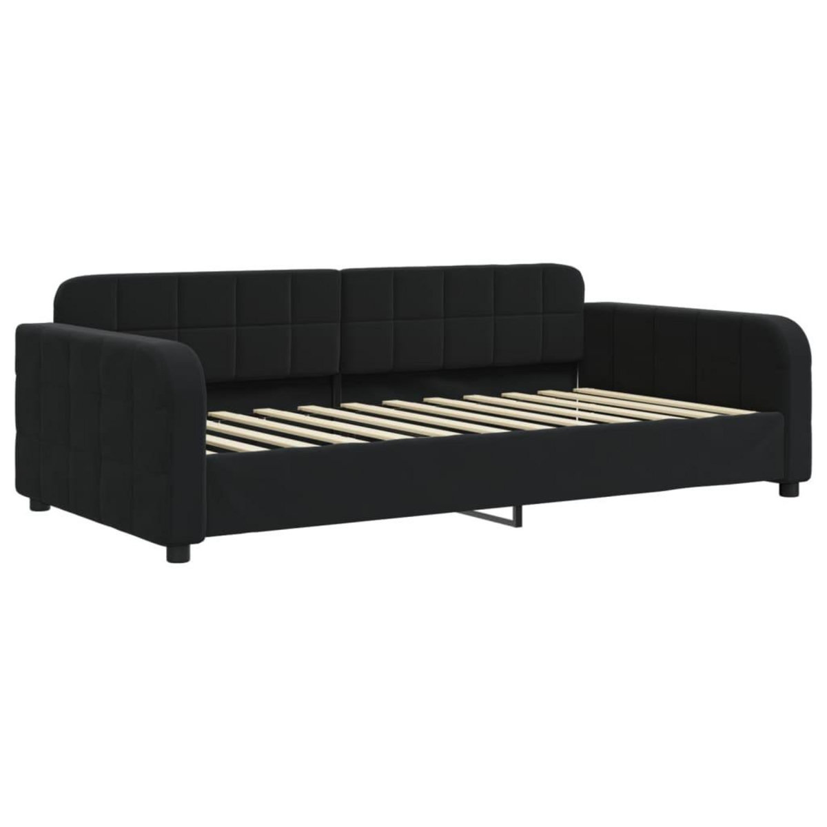 VIDAXL Lit de jour avec matelas noir 90x200 cm velours
