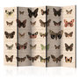 Voir la diapositive 1 : Paris Prix Paravent 5 Volets  Retro Style : Butterflies  172x225cm