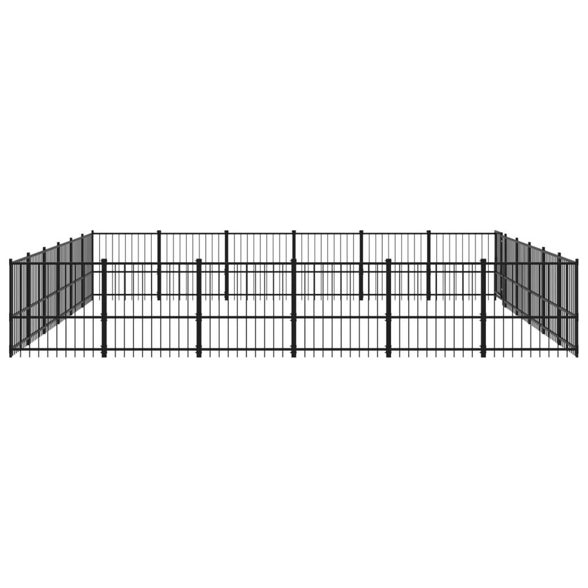 Voir la diapositive 4 : VIDAXL Chenil d'exterieur pour chiens Acier 33,87 m²