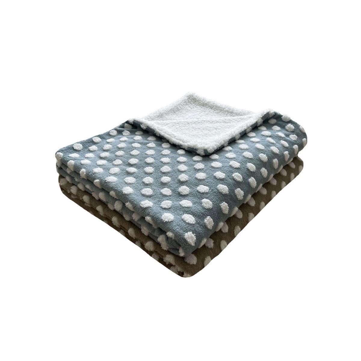 ACTUEL Plaid fantaisie double face en polyester 250g/m²  BOULE DE NEIGE 