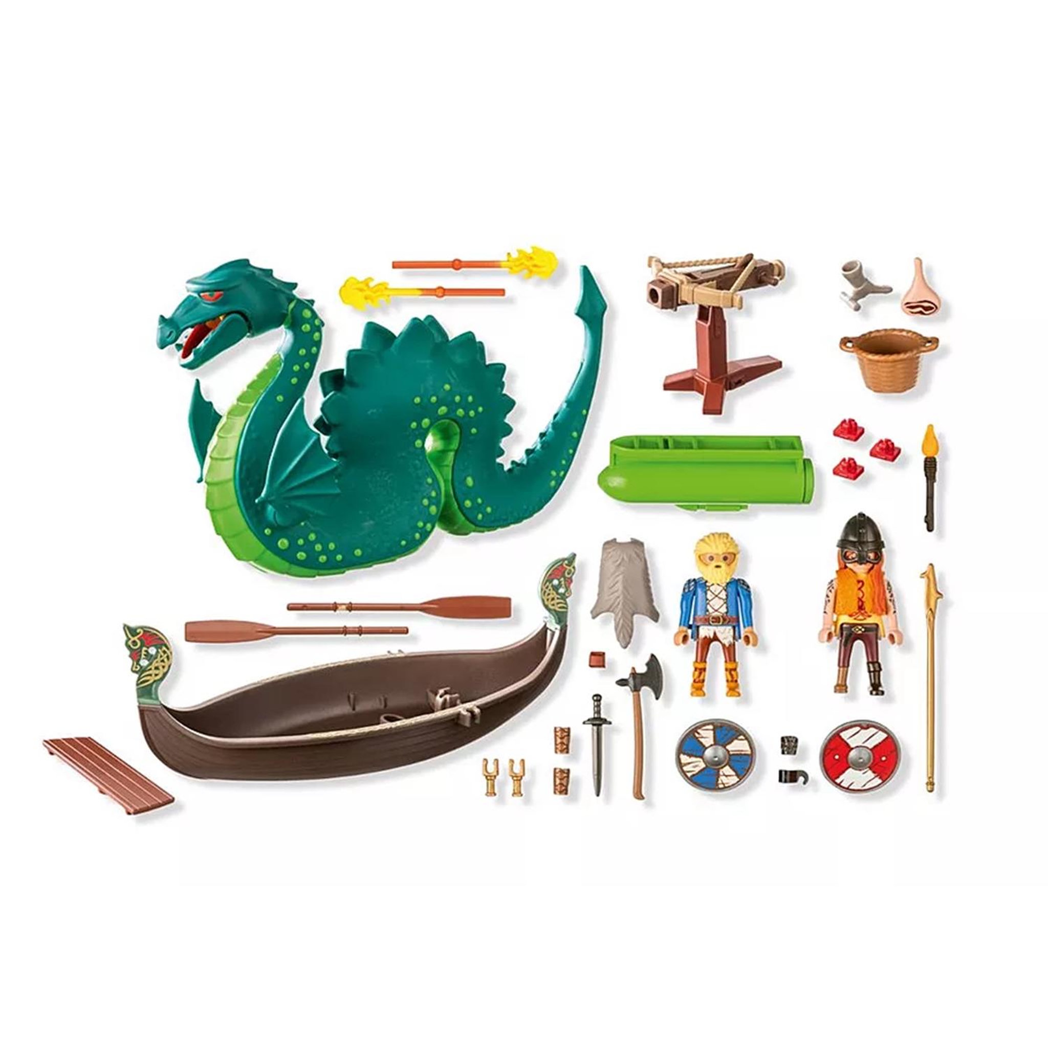 Voir la diapositive 3 : PLAYMOBIL Duo de Vikings, barque, canon et monstre marin