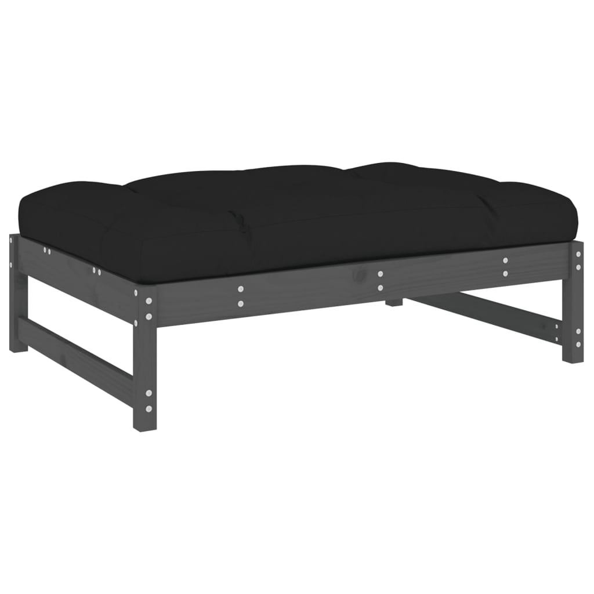 Voir la diapositive 5 : VIDAXL Salon de jardin 2 pcs avec coussins gris bois massif