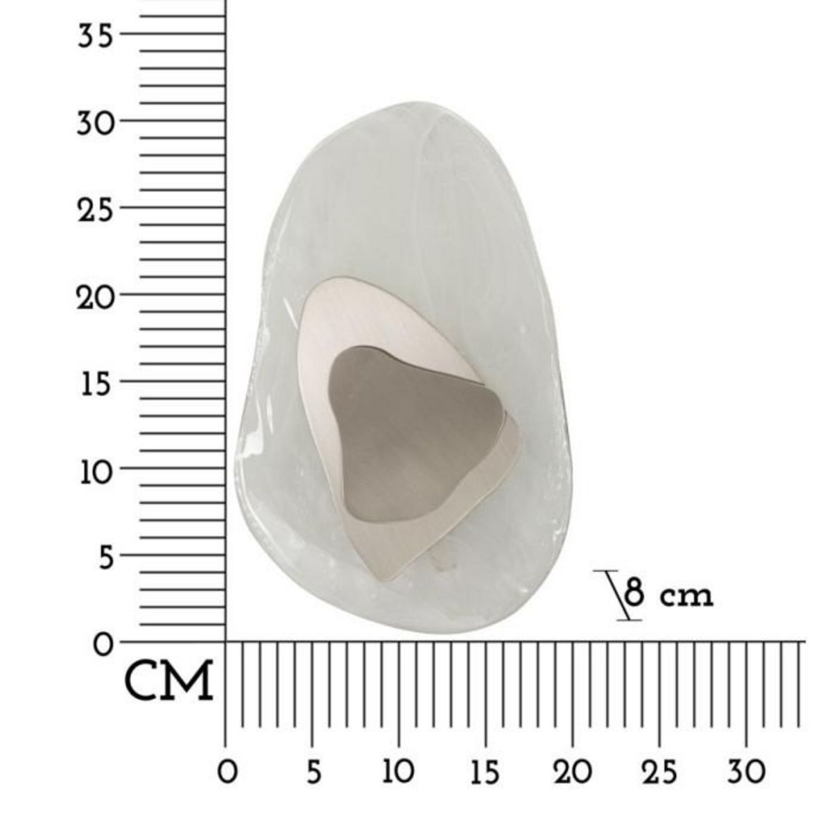 Paris Prix Applique Murale en Verre  Ocean  32cm Blanc & Argent