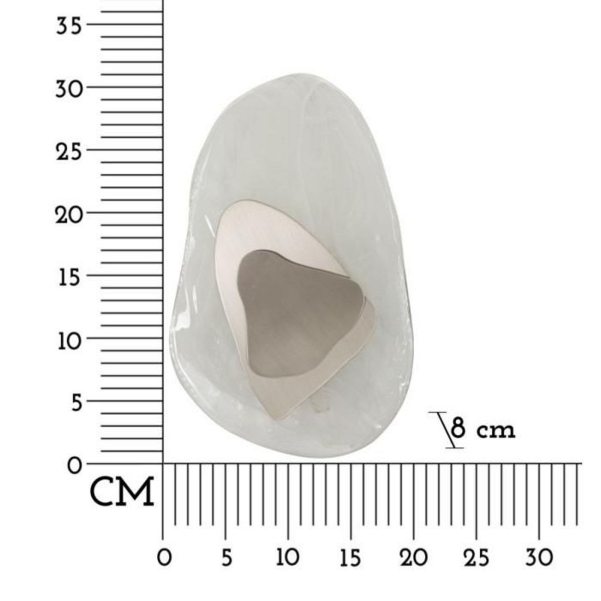 Paris Prix Applique Murale en Verre  Ocean  32cm Blanc & Argent