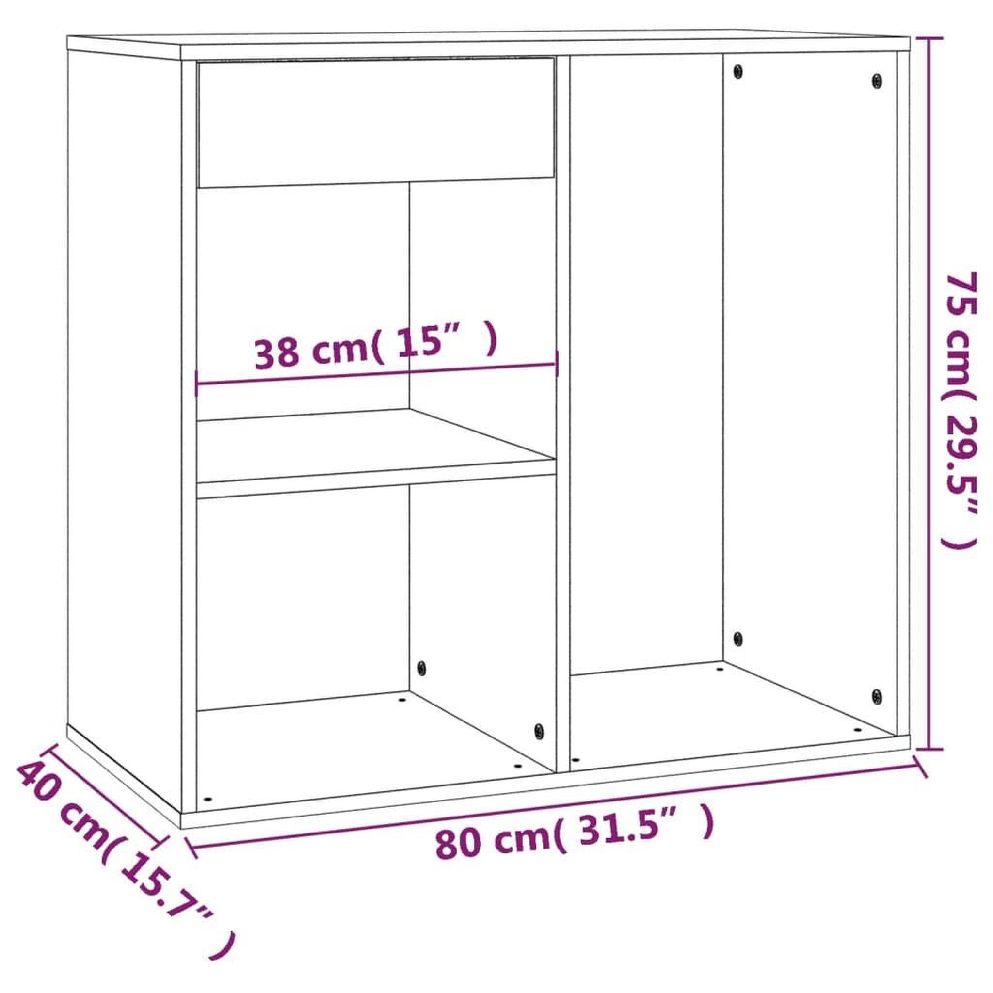 Voir la diapositive 6 : VIDAXL Armoire cosmetique Sonoma gris 80x40x75 cm Bois d'ingenierie