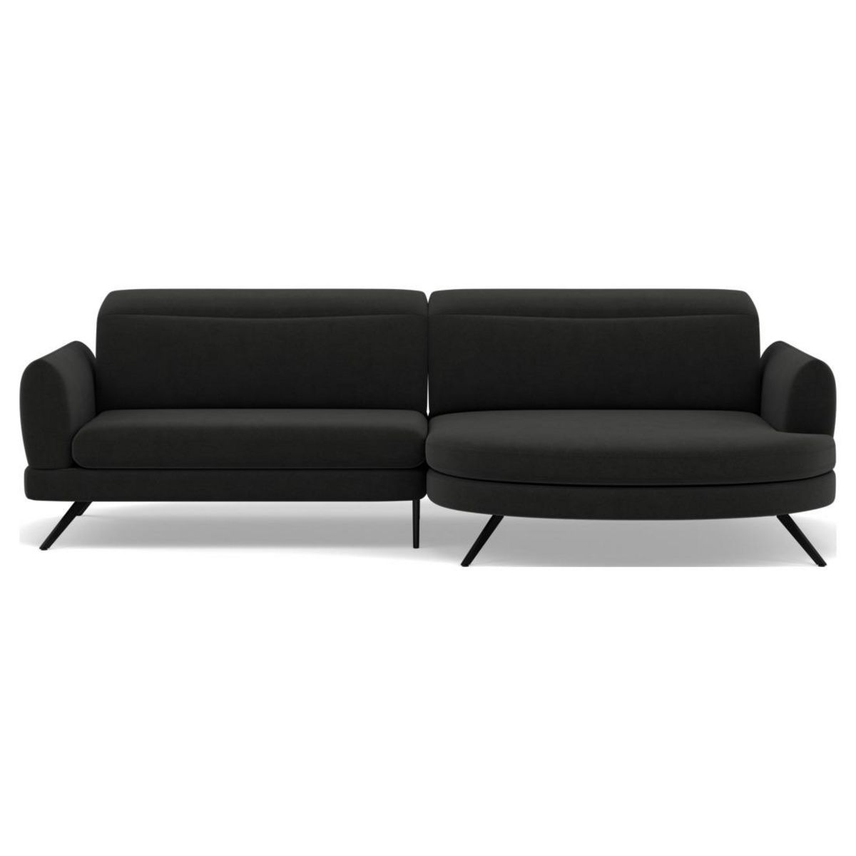 LISA DESIGN Terry - canapé d'angle droit 4 places avec têtières réglables en tissu texturé