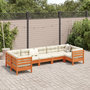 Voir la diapositive 3 : VIDAXL Salon de jardin 7 pcs avec coussins cire marron bois pin massif