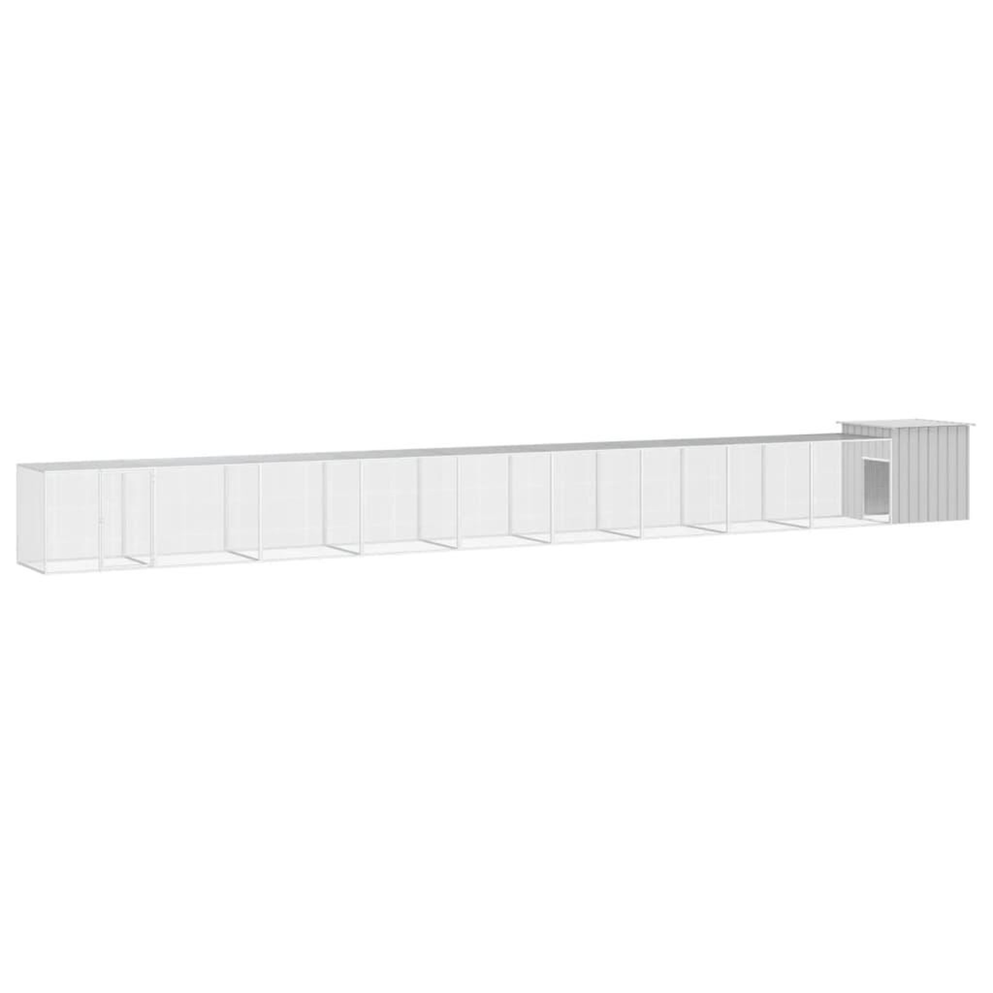 VIDAXL Cage pour poules Gris 1000x91x100 cm Acier galvanise