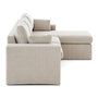 Voir la diapositive 6 : LISA DESIGN Calgary - canapé d'angle déhoussable et modulable 3 places + 1 pouf en velours texturé