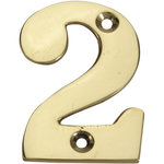 NOVAP Chiffre 2 en laiton poli H.5.1 x l.3.5 cm