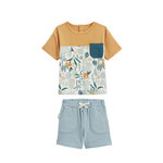Petit Béguin Ensemble enfant t-shirt et short Baroudeur. Coloris disponibles : Bleu