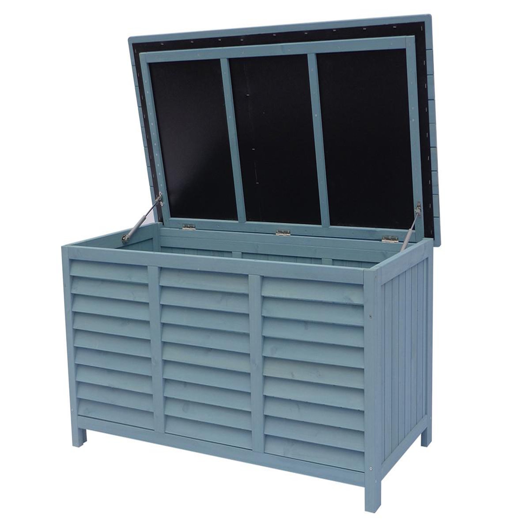 Voir la diapositive 2 : Habitat et Jardin Coffre de jardin en bois  Macao  - 130 x 64 x 60 cm - Bleu ciel