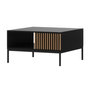 Voir la diapositive 1 : BEST MOBILIER Savanna - table basse - effet bois et noir - 1 tiroir et 1 niche - 80 cm