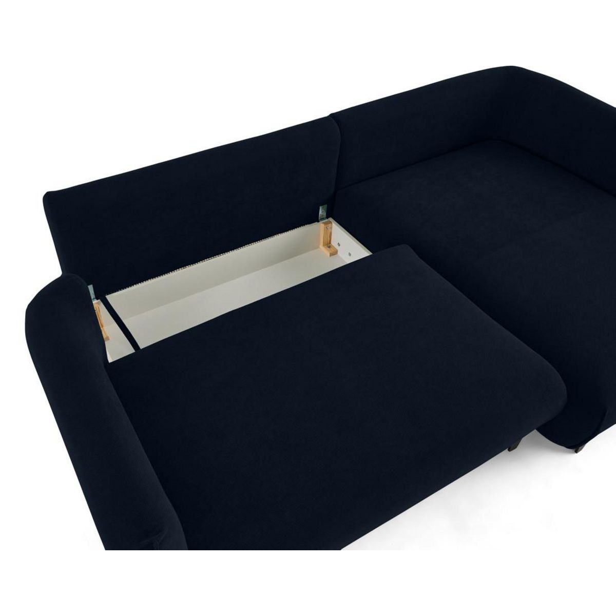 LISA DESIGN Gianni - canapé d'angle droit 4 places convertible avec coffre en tissu
