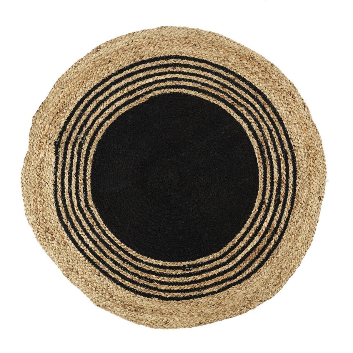 TOILINUX Tapis rond en Jute et coton