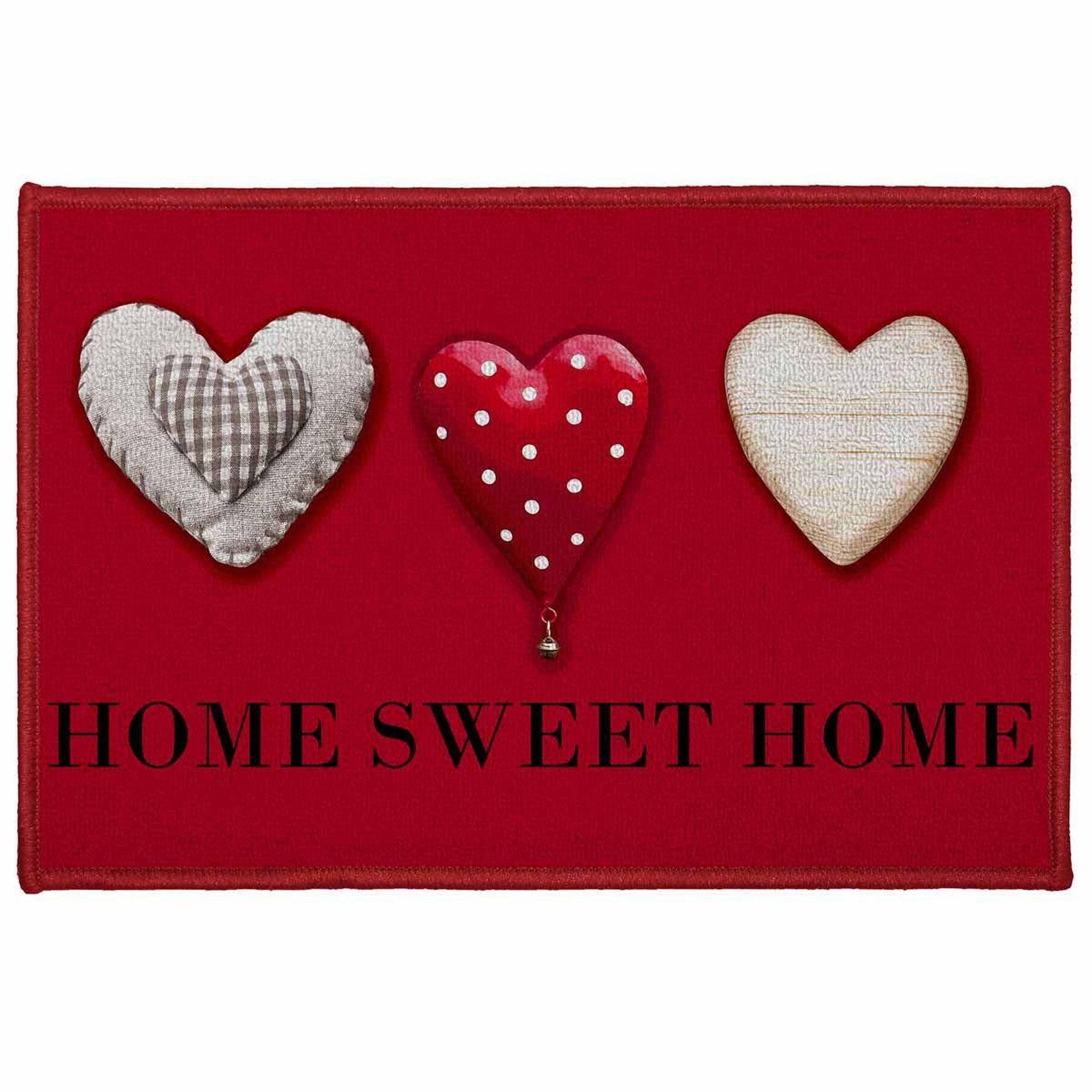 Douceur d'Intérieur Tapis Déco Imprimé  Home Passion  40x60cm Rouge
