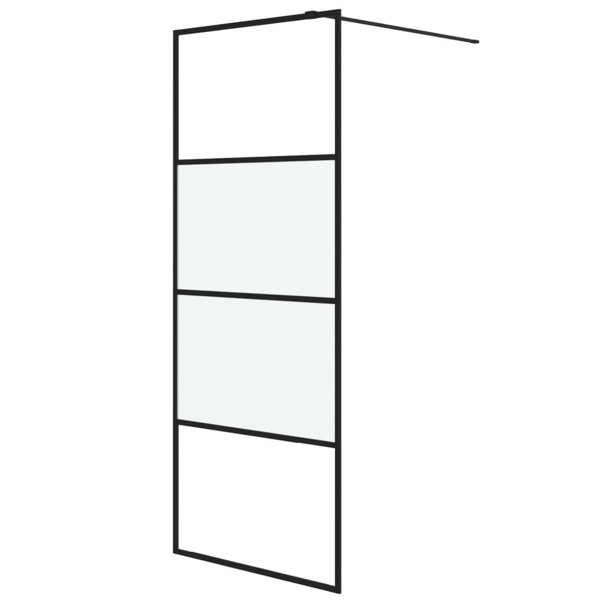 Voir la diapositive 2 : VIDAXL Paroi de douche Noir 80x195 cm Verre ESG demi-depoli