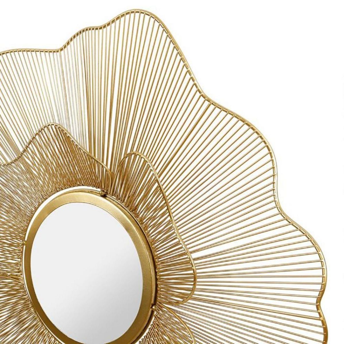 OSTARIA Miroir fleur métal doré D70