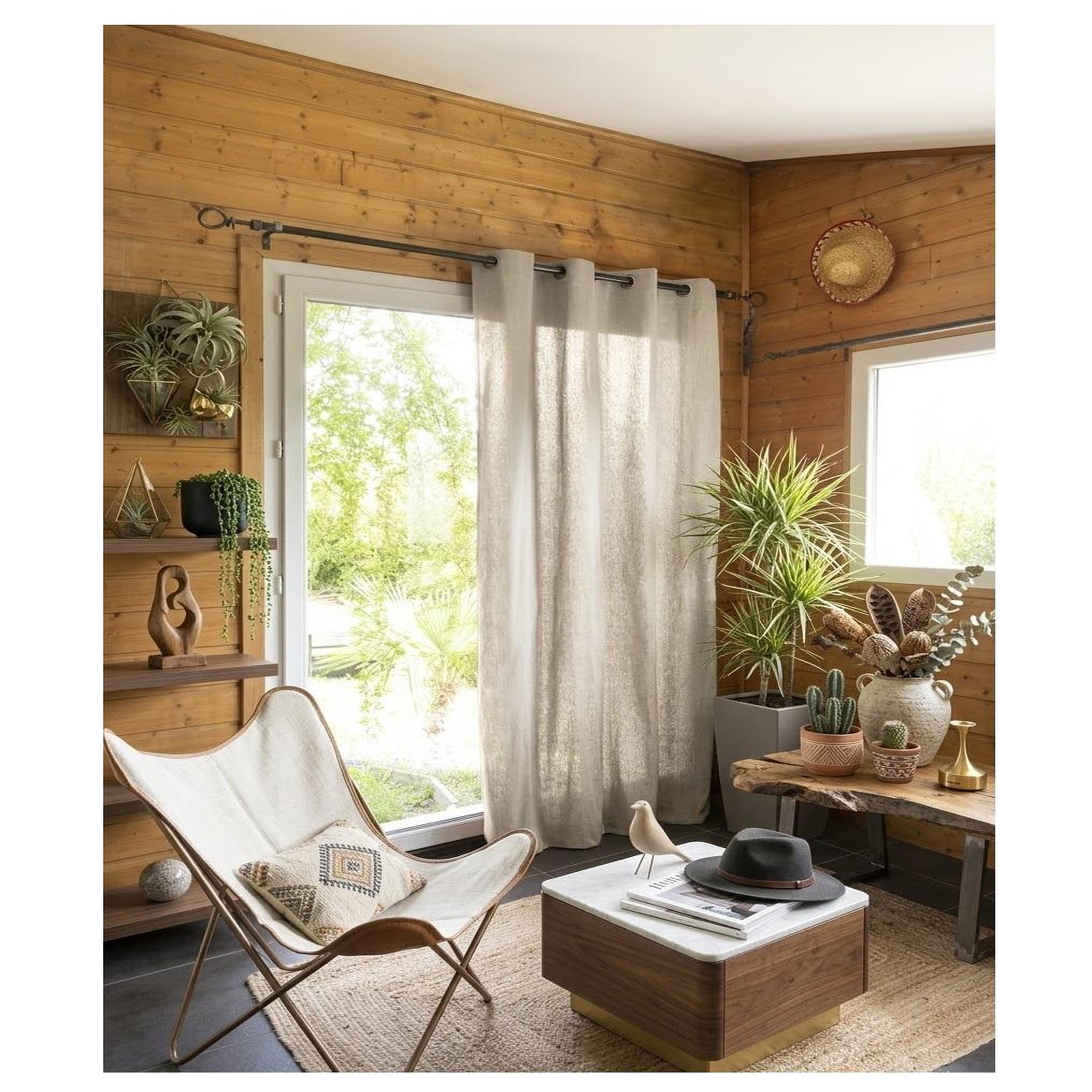 Voir la diapositive 2 : Eden Rideau en coton kala design et moderne