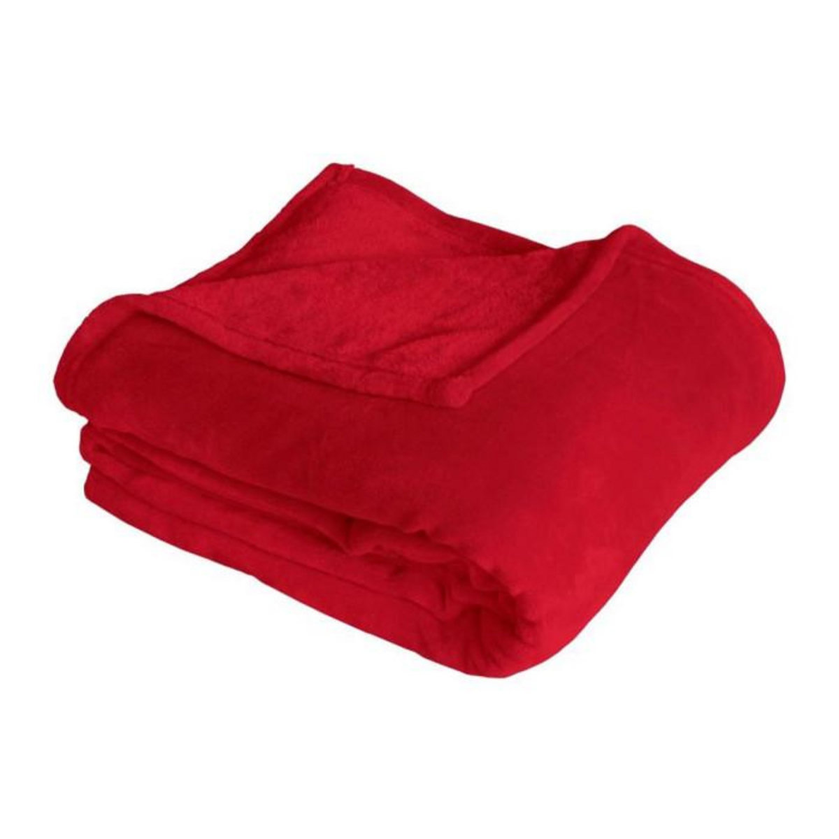 Paris Prix Plaid Polaire Uni  Coral Fleece  125x150cm Rouge