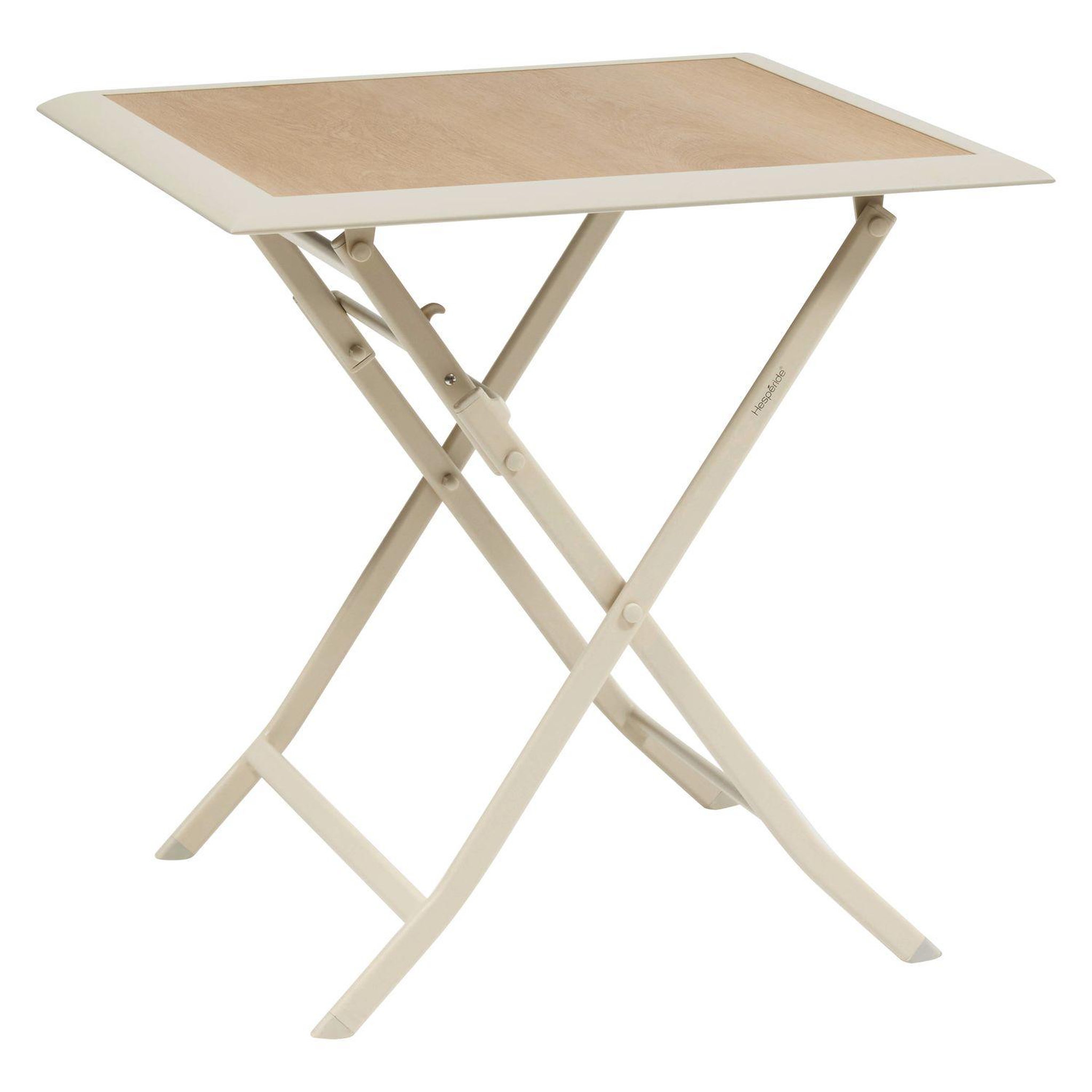 HESPERIDE Table de jardin pliante carrée 2 places azua - epeautre et argile