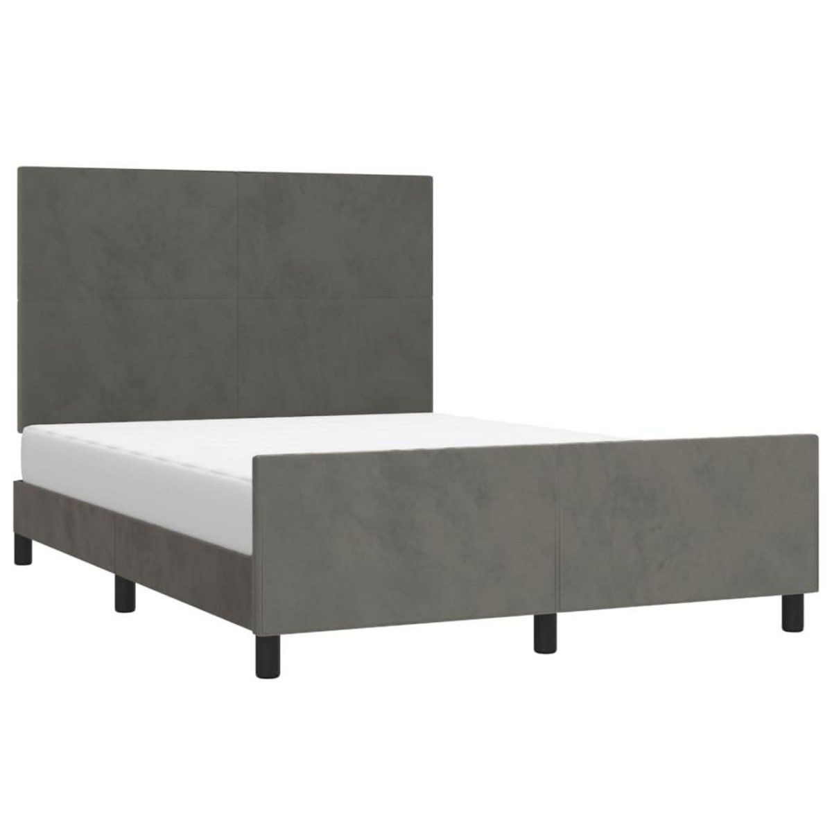 VIDAXL Cadre de lit sans matelas gris fonce 140x190 cm velours