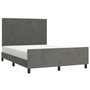 Voir la diapositive 3 : VIDAXL Cadre de lit sans matelas gris fonce 140x190 cm velours