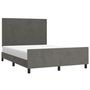 Voir la diapositive 3 : VIDAXL Cadre de lit sans matelas gris fonce 140x190 cm velours
