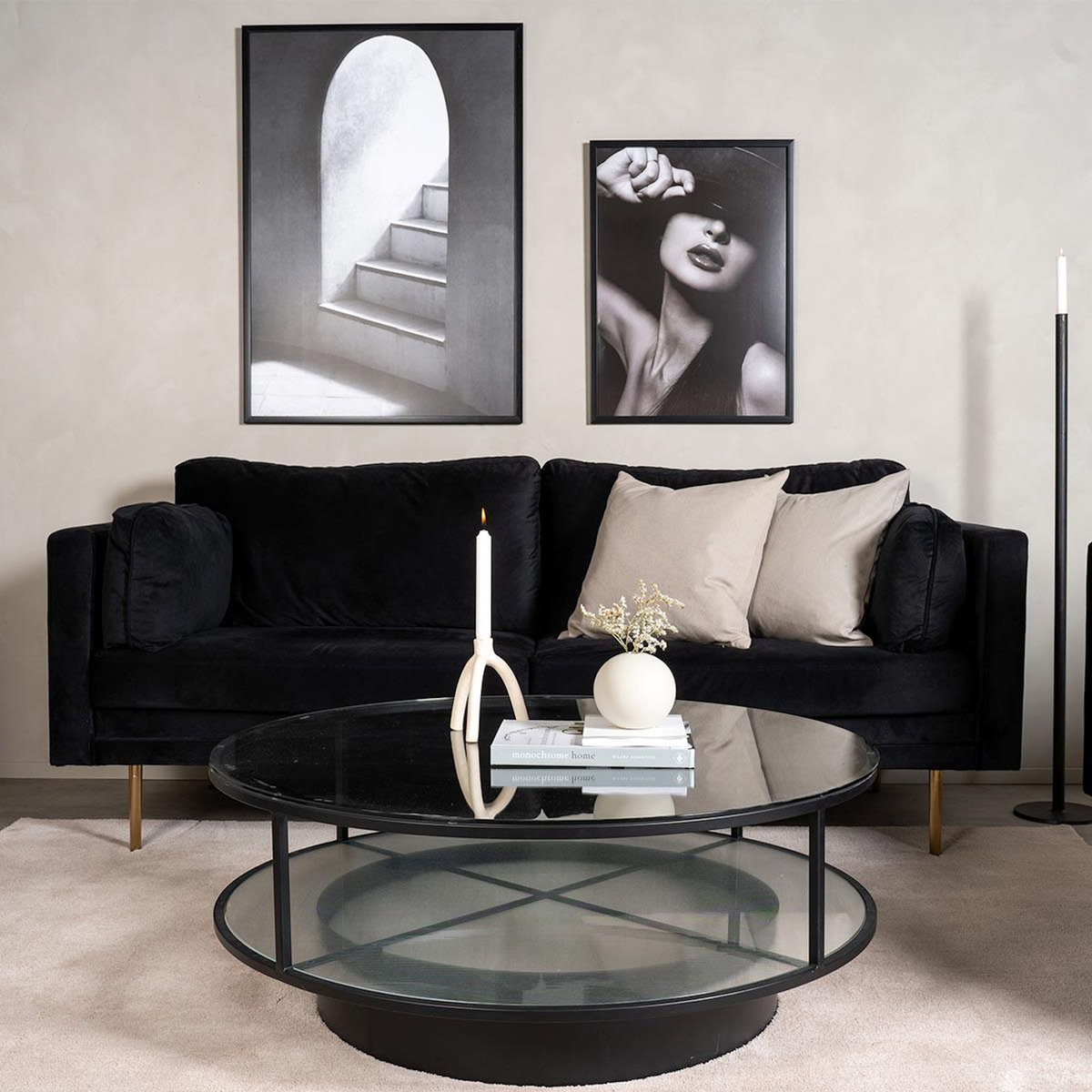 Paris Prix Table Basse Design en Verre  Falsterbo  100cm Noir