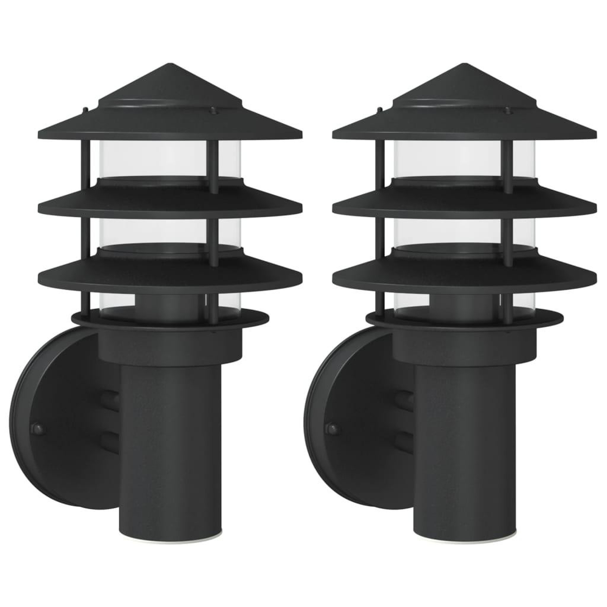 Voir la diapositive 2 : VIDAXL Appliques murales d'exterieur 2 pcs noir acier inoxydable