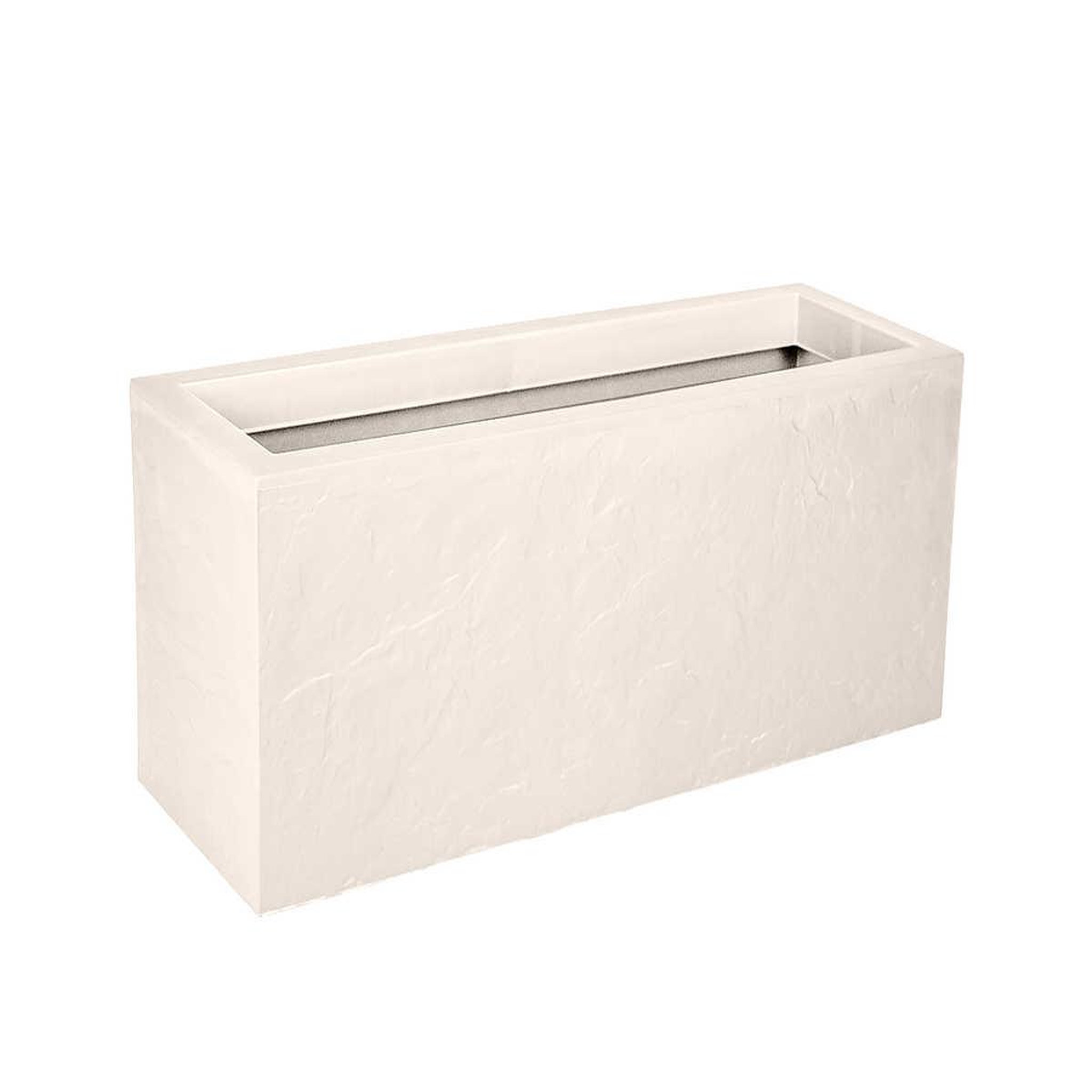 Eda Jardinière rectangulaire volcania up effet pierre 57 l - beige calcaire - eda