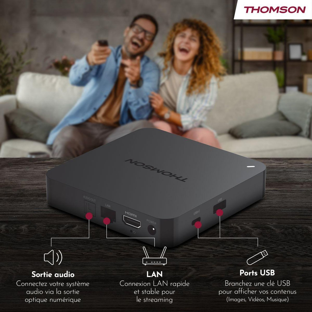 THOMSON Passerelle multimédia 245 Box 4K avec Google TV