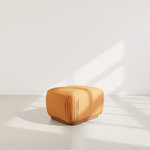 LISA DESIGN Penelope - pouf en velours texturé. Coloris disponibles : Gris, Beige, Noir, Orange, Bleu