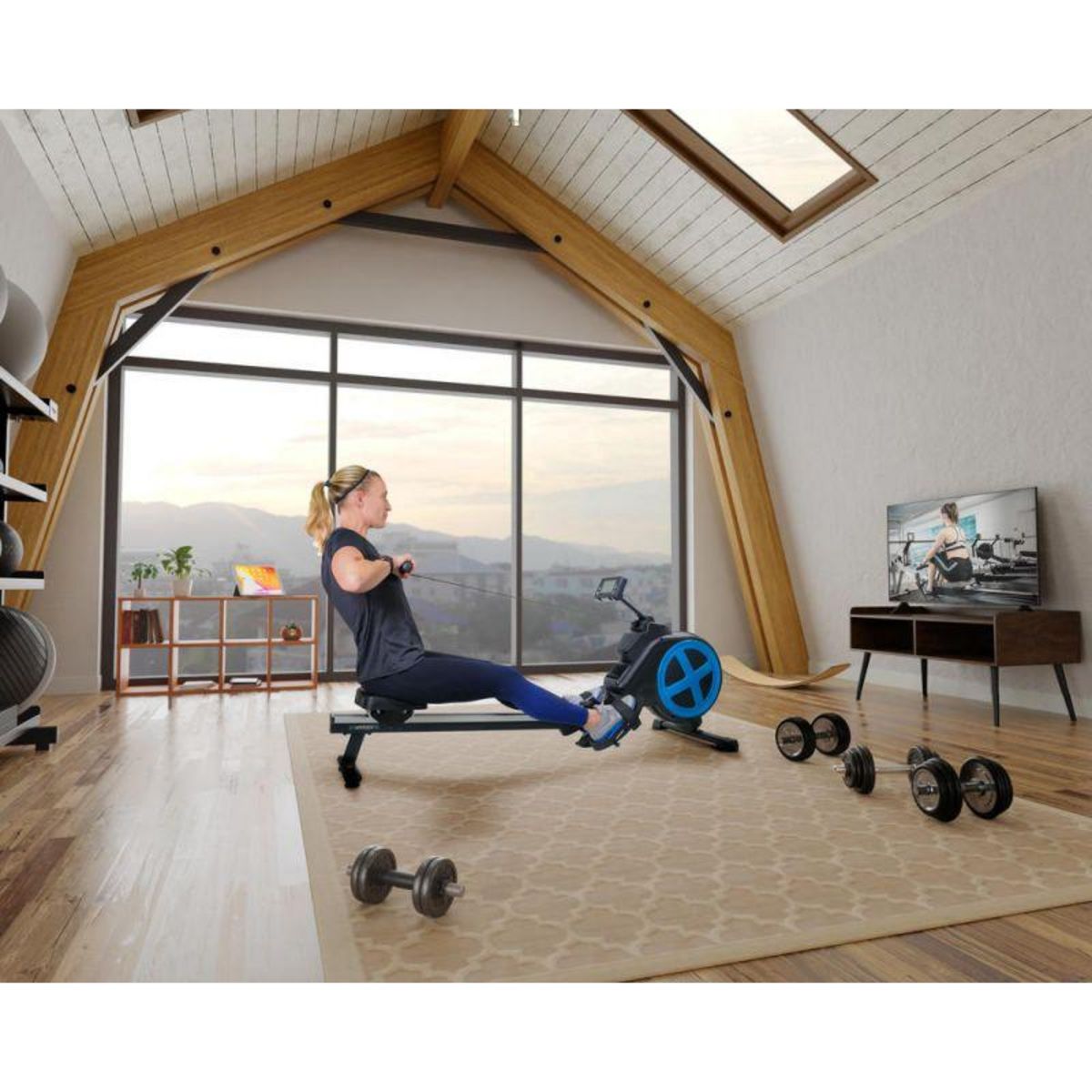 SPARRAW Rameur d'appartement pliable ROWER ULTRA Résistance magnétique réglable 8 niveaux, Roue d'inertie 2 kg