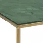 TOILINUX Table d'appoint carré en verre et métal - Vert