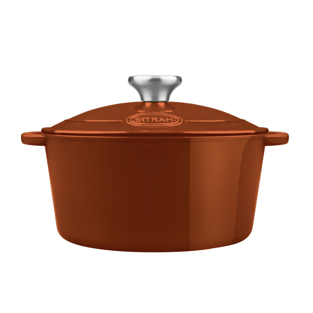 SITRAM Cocotte induction fonte émaillée recyclée ronde 5 L 25 x 12 cm12  rouge