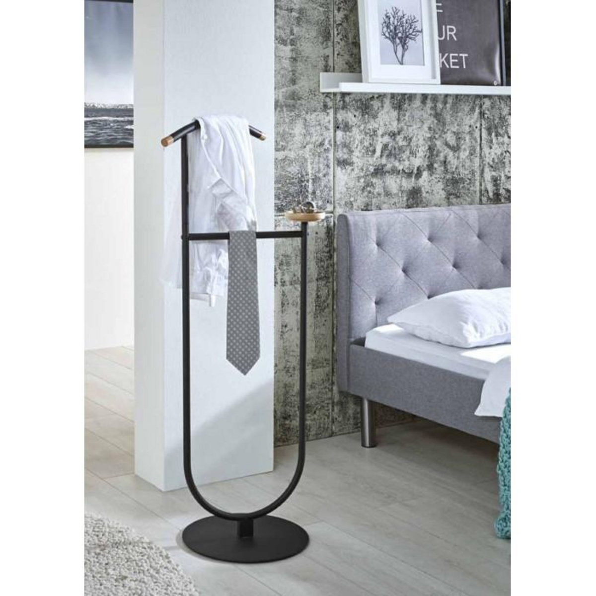 Paris Prix Valet de Chambre Design  Malia  115cm Noir & Naturel