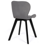 Voir la diapositive 4 : ID MARKET Lot de 4 chaises ROBINE en velours gris clair pieds noirs