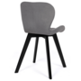 Voir la diapositive 4 : ID MARKET Lot de 4 chaises ROBINE en velours gris clair pieds noirs