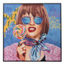 Voir la diapositive 1 : Paris Prix Tableau Peinture Femme Sucette  Pop Art  100x100cm Multicolore