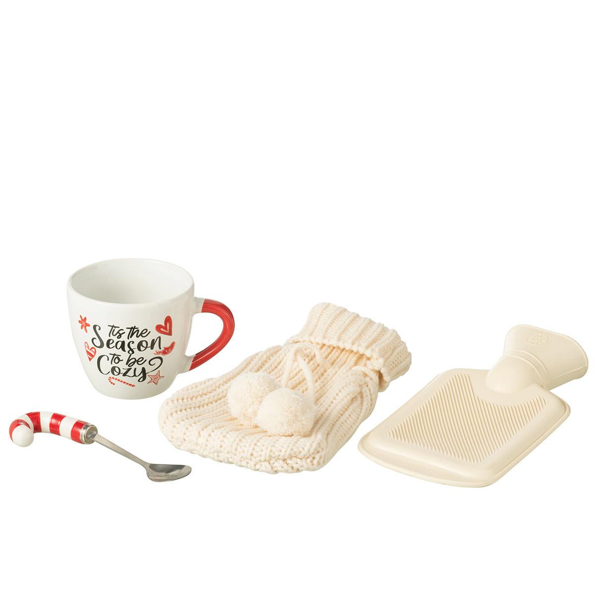 Voir la diapositive 4 : J-LINE Tasse avec cuillère & bouillotte  cozy  21cm multicolore