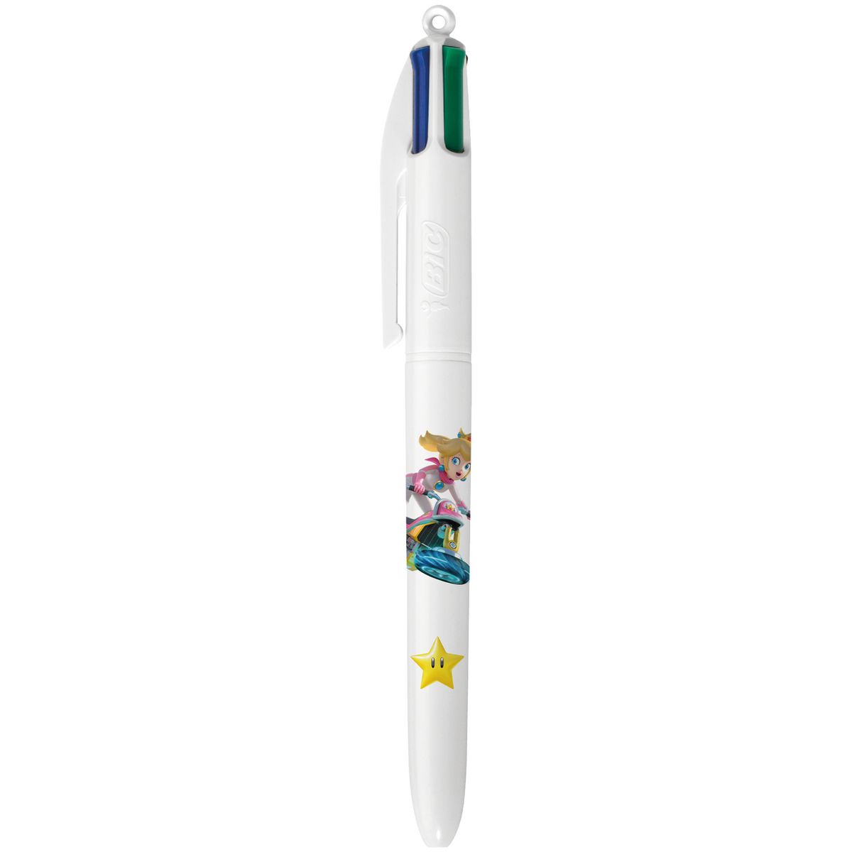 BIC Stylo-bille rétractable pointe moyenne 4 couleurs MARIO KART - Peach
