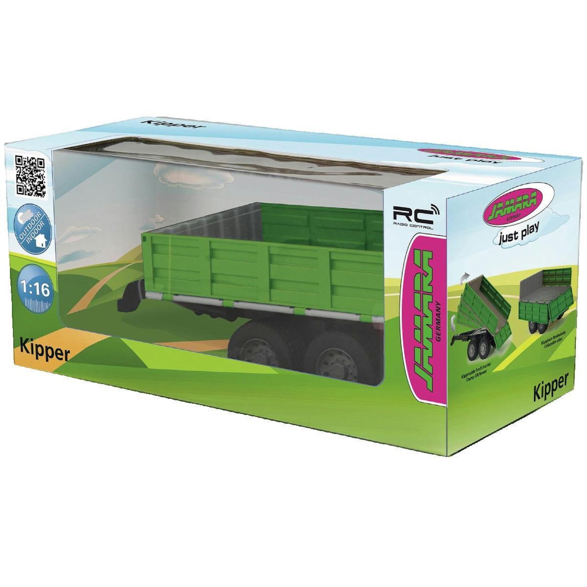 Jamara Remorque à benne basculante télécommandée Jamara verte