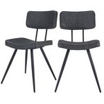 Rendez vous déco Lot de 2 chaises en cuir synthétique gris / noir - Texas. Coloris disponibles : Jaune, Noir