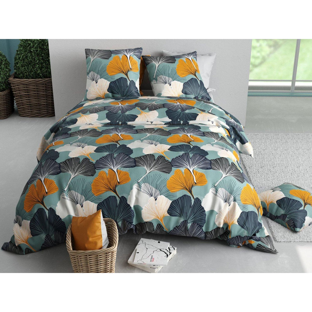 ATELIER DU COTON Parure de couette gink 100% coton 57fils