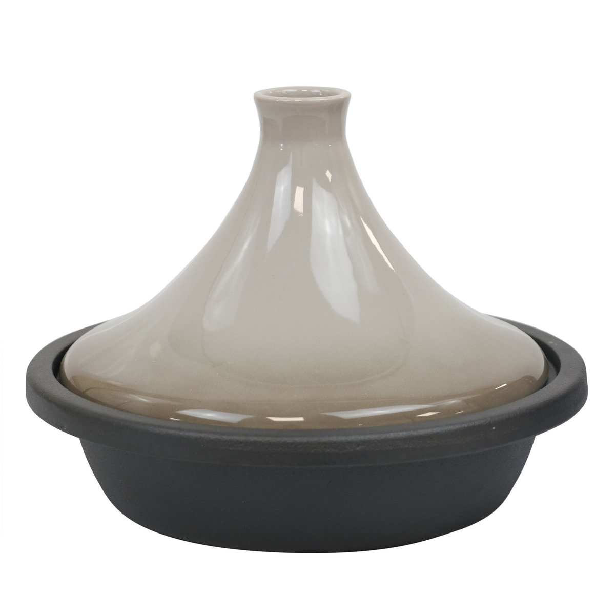 NAPOLEON Tajine noire en fonte et céramique noir et marron