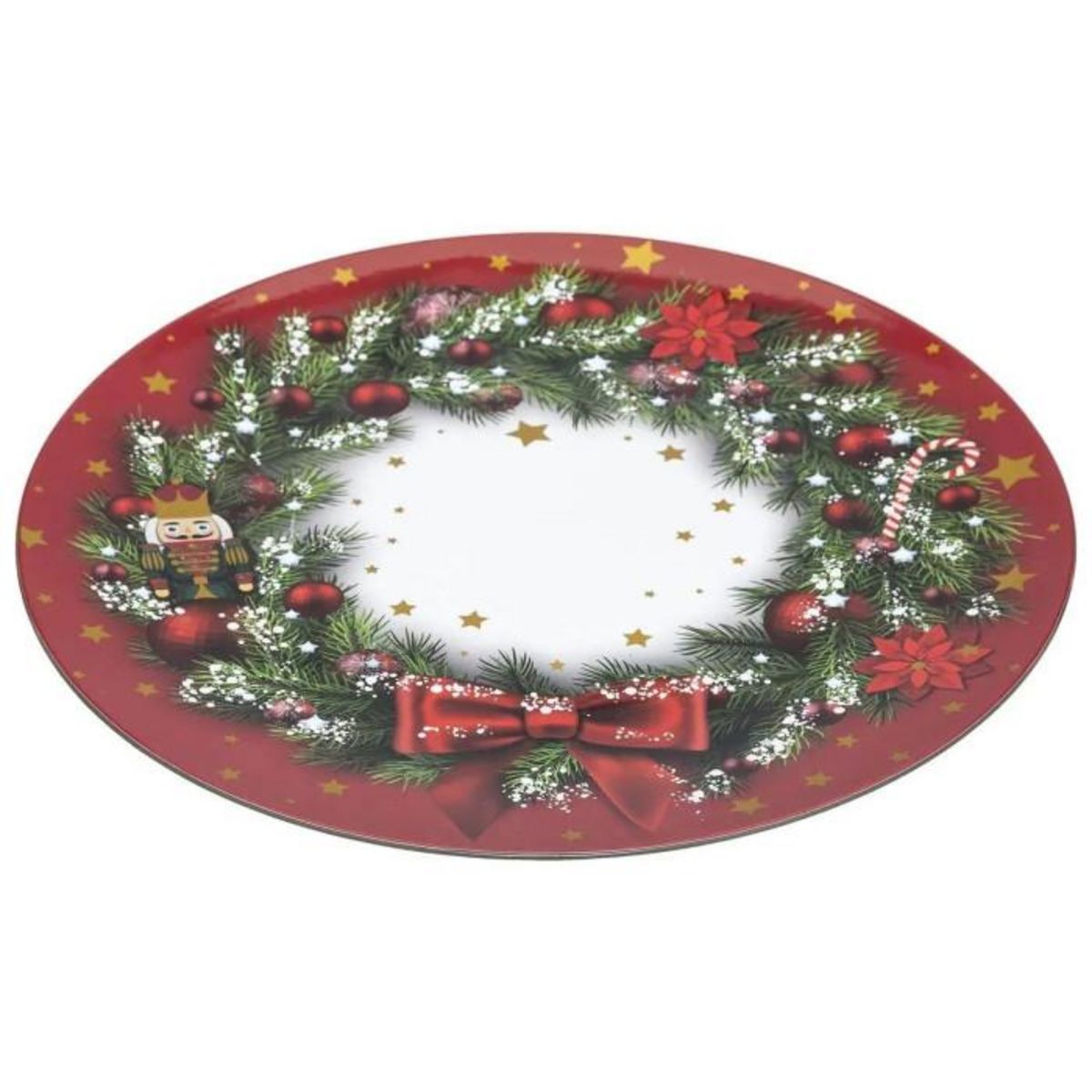 ATMOSPHERA Assiette de Présentation  Soir de Noël  33cm Rouge